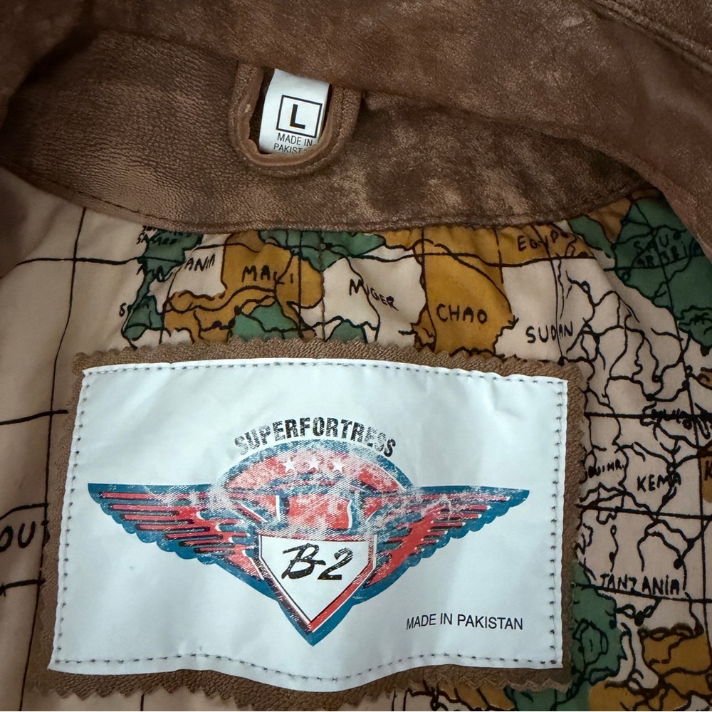 Vintage Superfortress B2 Leather Bomber Jacket Brown - Picture 3 of 5